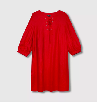 Who What Wear x Target + 3/4 Sleeve Lace-Up Dress