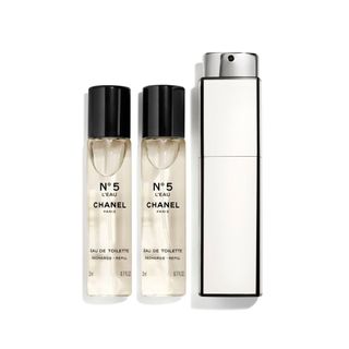 Chanel + No. 5 L'Eau Purse Spray, Three x 20ml