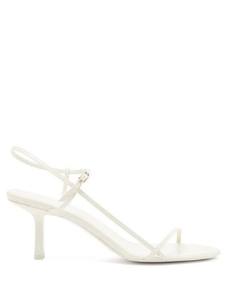The Row + Bare Mid-Heel Leather Slingback Sandals