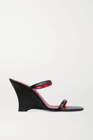 By Far + Steffi Leather Wedge Mules