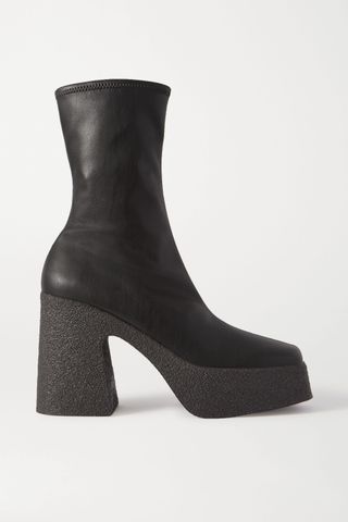Stella McCartney + Faux Leather Platform Ankle Boots