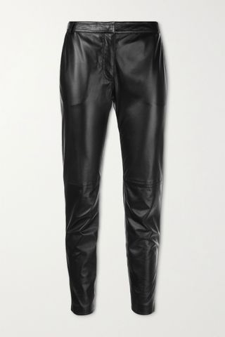 Altuzarra + Henri Cropped Leather Slim-Leg Pants
