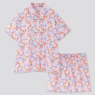Uniqlo + Women Joy of Print Soft Stretch Pajamas in Pink