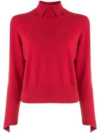 Chanel + Pre-Owned 2007 Knitted Collar Detail Jumper