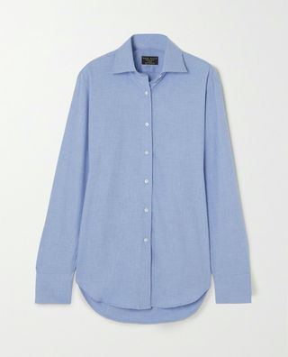 Emma Willis + + NET SUSTAIN Sky Brushed-Cotton Shirt