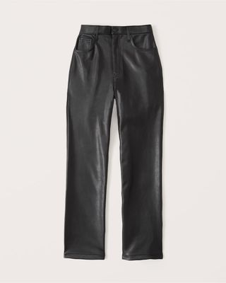 Abercrombie & Fitch + Curve Love Vegan Leather 90s Straight Pants