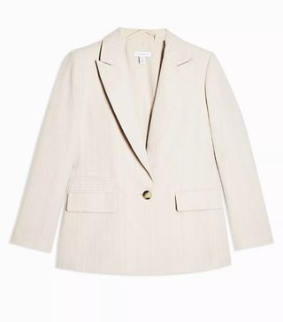 Topshop + Oat Single Breasted Blazer With Linen