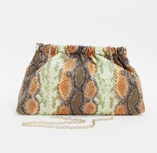 Who What Wear x Target + Chiara Grab Clutch Bag in Snake