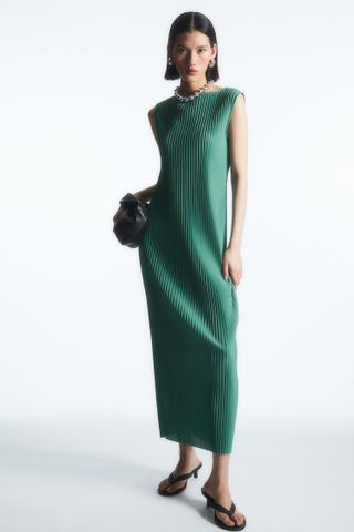 COS + Sleeveless Pleated Maxi Dress