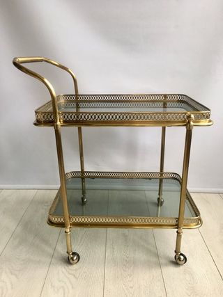 Vintage + French Brass Drinks Trolley