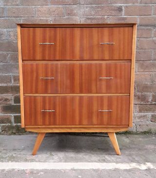 Vintage + Remploy Chest of Drawers Retro Furniture Tallboy Cabinet Mid