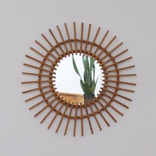 Vintage + Rattan Sunburst Mirror Wall Mirror Vintage Mirror