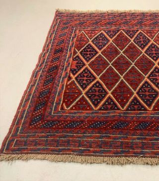 Vintage + Afghan Mushvani Rug 125x105 Cm Oriental Wool Square