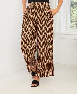 Who What Wear Collection + Geometric High-Rise Pleated Wide Leg Pants