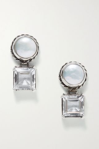 Sophie Buhai + Firenze Silver, Pearl and Crystal Quartz Earrings