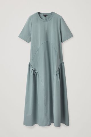COS + Pleated Long T-shirt Dress
