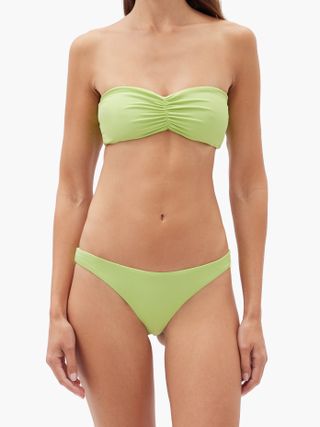 Jade Swim + Ava Strapless Gathered Bandeau Bikini Top