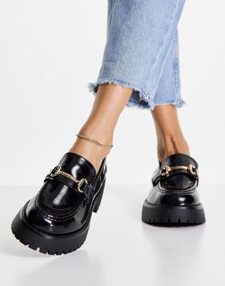 ASOS Design + Wide Fit Monster Chunky Loafers in Black