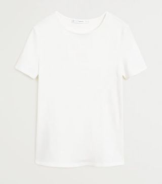 Mango + Ribbed Cotton T-Shirt