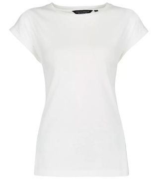 Dorothy Perkins + White Organic Cotton Roll Sleeve T-Shirt