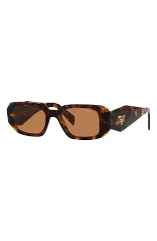 Prada + Runway 49mm Rectangle Sunglasses