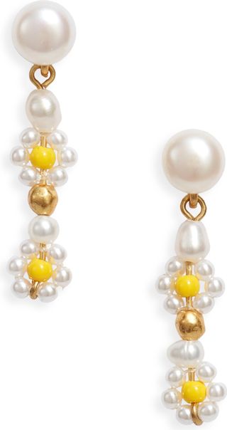 Madewell + Daisy Cultured Pearl Linear Drop Earrings