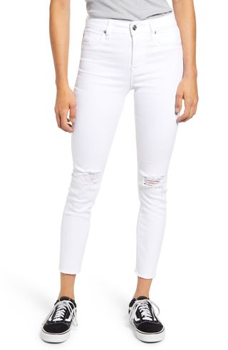 Vigoss + Ace High Waist Ripped Raw Hem Skinny Jeans