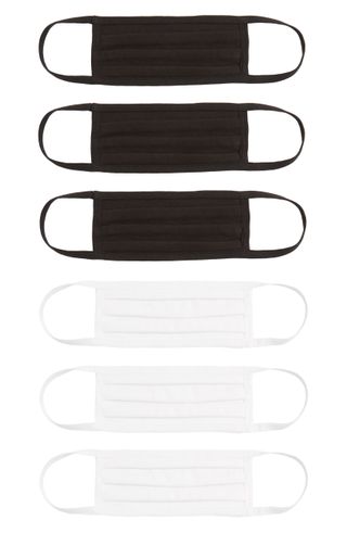 Nordstrom + 6-Pack Adult Pleated Cotton Face Masks