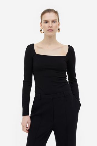 H&M + Square-Neck Top