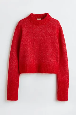 H&M + Mohair-Blend Fine-Knit Sweater