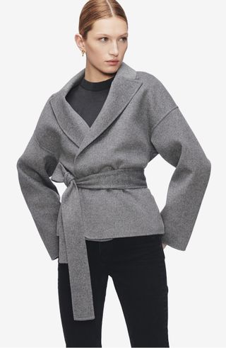 Anine Bing + Luna Tie Waist Wool Blend Jacket