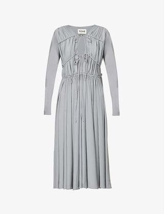 Tove + Lexi Tie-Detail Stretch-Jersey Midi Dress