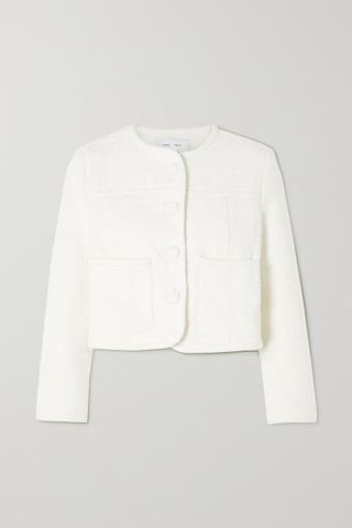 Proenza Schouler White Label + Cropped Cotton-Tweed Jacket