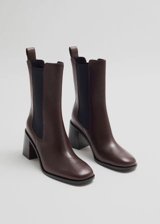 & Other Stories + Heeled Leather Chelsea Boots