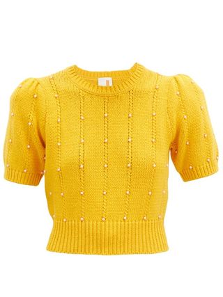 Joostricot + Beaded Cable-Knit Cotton-Blend Sweater