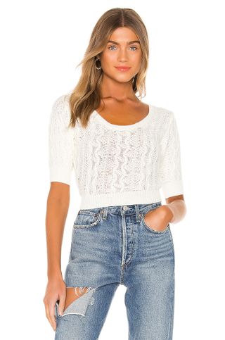 Superdown + Caroline Knit Top in White