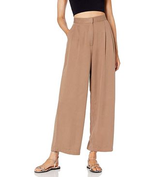 The Drop + Sarah High-Waist Double Pleated Wide Leg Pant