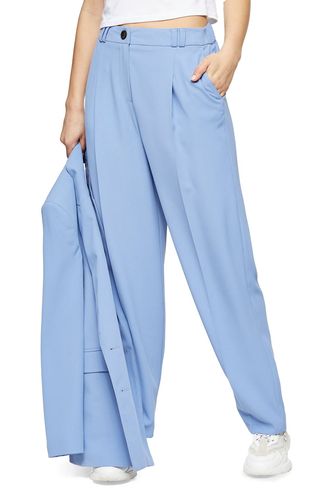 Topshop + Peg Pleated Wide Leg Trousers