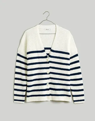 Madewell + V-Neck Button-Front Long Cardigan Sweater