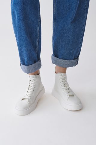 COS + Cotton Canvas High-Top Sneakers
