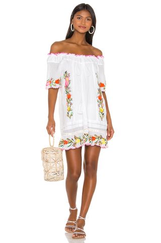 PQ + Lana Embroidered Dress in White