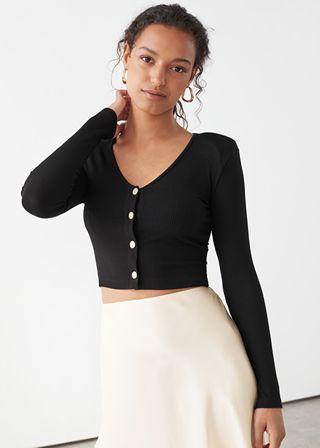 & Other Stories + Ribbed Crop Cardigan