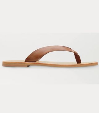 St. Agni + Basik Leather Flip Flops