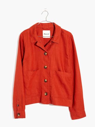 Madewell + Linen Connor Cropped Chore Jacket
