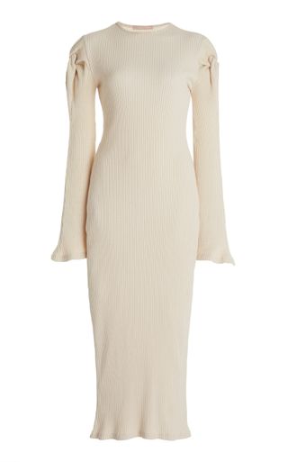 Maggie Marilyn + Knot on My Watch Knotted Stretch-Cotton Midi Dress