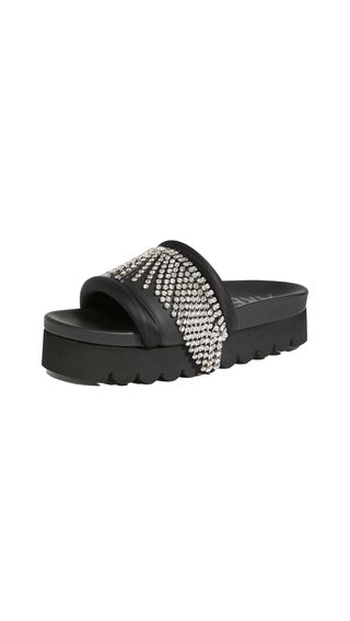 Area + Crystal Fringe Platform Sandals