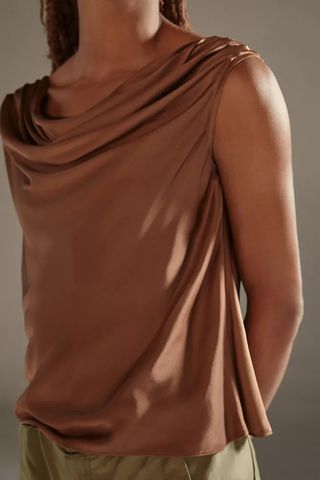 By Anthropologie + Draped Cowl Neck Top
