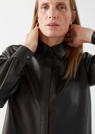 & Other Stories + Straight Leather Shirt