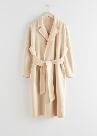 & Other Stories + Belted Wool Blend Coat
