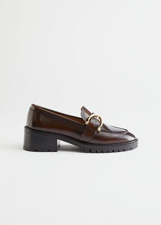& Other Stories + Buckled Leather Heeled Loafers